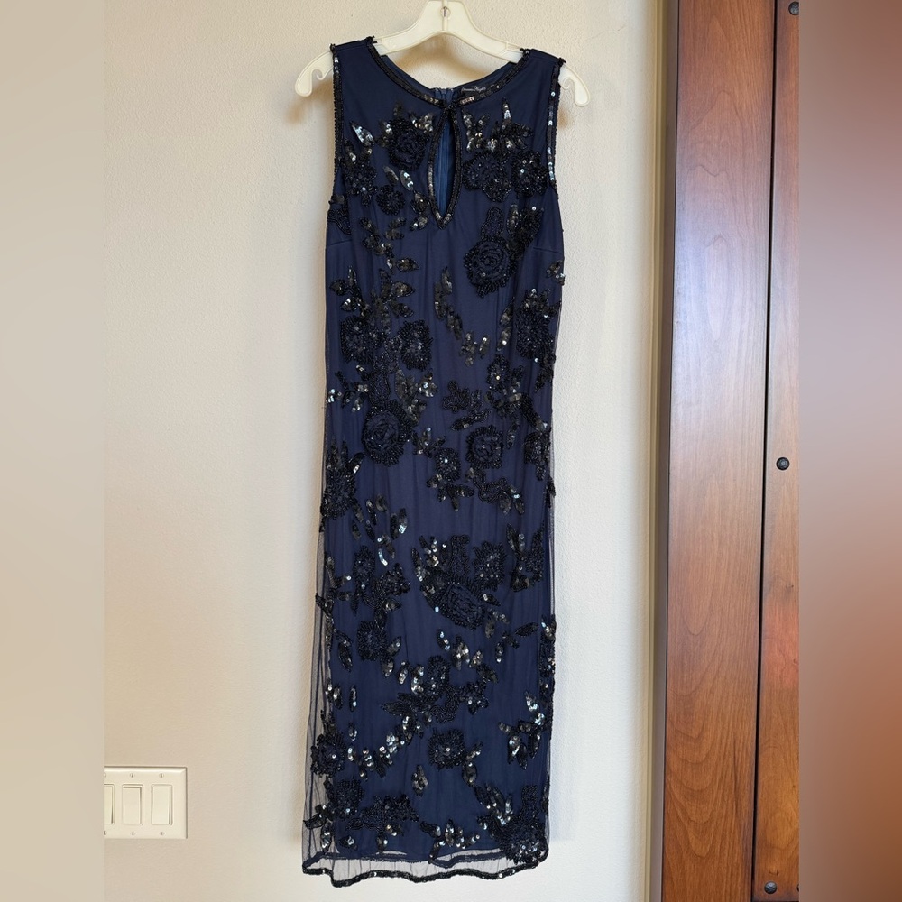 Elegant Navy Sequin Dress